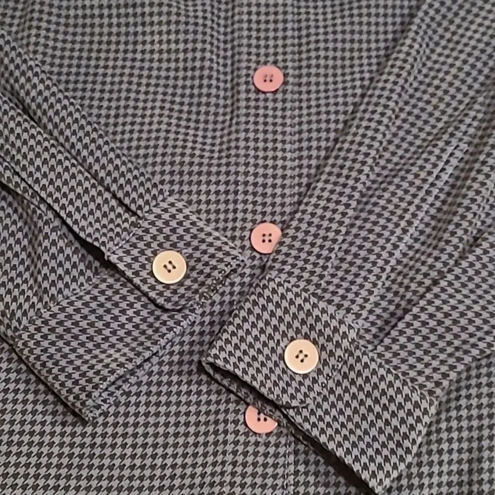 Josephine Chaus Woman Velour Navy Blue & Black Houndstooth Check size 3X - Picture 8 of 11